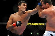 LOS ANGELES, CA - OCTOBER 24:  UFC Light Heavyweight Champion Lyoto Machida (R) battles with UFC Light Heavyweight challenger Mauricio Rua (L) during their title fight at UFC 104 at Staples Center on October 24, 2009 in Los Angeles, California. (Photo by Jon Kopaloff/Getty Images)