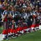ORCHARD PARK, NY - NOVEMBER 01: Buffalo Bills players stand for the National Anthem before the game against the Houston Texans at Ralph Wilson Stadium on November 1, 2009 in Orchard Park, New York. Houston won 31-10. (Photo by Rick Stewart/Getty Images)