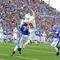 LAWRENCE, KS - NOVEMBER 15:  Jordan Shipley #8 of the Texas Longhorns attempts to make a reception as Phillip Strozier #26 of the Kansas Jayhawks defends on November 15, 2008 at Memorial Stadium in Lawrence, Kansas.  Texas defeated Kansas 35-7. (Photo by G. Newman Lowrance/Getty Images)