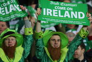 DUBLIN, IRELAND - NOVEMBER 14:  Republic of Ireland fans show their support before the FIFA 2010 World Cup Qualifier play off first leg between Republic of Ireland and France at Croke Park   on November 14, 2009 in Dublin, Ireland.  (Photo by Stu Forster/Getty Images)