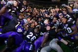 SAN DIEGO, CA - DECEMBER 23:  Head Coach Gary Patterson of the TCU Horned Frogs and his team celebrate their 17-16 win over Boise State Broncos during the San Diego County Credit Union Poinsettia Bowl at Qualcomm Stadium on December 23, 2008 in San Diego, California. (Photo by Donald Miralle/Getty Images)