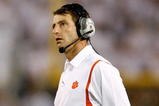 ATLANTA - SEPTEMBER 10:  Head coach Dabo Swinney of the Clemson Tigers looks on against the Georgia Tech Yellow Jackets at Bobby Dodd Stadium on September 10, 2009 in Atlanta, Georgia.  (Photo by Kevin C. Cox/Getty Images)