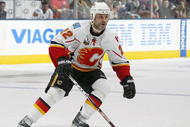 TORONTO, ON - NOVEMBER 14:  Daymond Langkow #22 of the Calgary Flames skates in a game against the Toronto Maple Leafs on November 14,2009 at the Air Canada Centre in Toronto, Ontario. The Flames won 5-2. (Photo by Claus Andersen/Getty Images) 