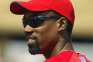 CLEARWATER, FL - MARCH 13:  Doug Glanville #6 of the Philadelphia Phillies looks on during the game against the Tampa Bay Devil Rays at Bright House Networks Field on March 13, 2004 in Clearwater, Florida.  The Devil Rays won 6-5.  (Photo by Harry How/Getty Images)
