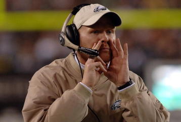 Philadelphia Eagles secondary coach Sean McDermott directs the defense  against the Dallas Cowboys November 14, 2005 at Lincoln Financial Field in Philadelphia.  The Cowboys defeated the Eagles 21 - 20.  (Photo by Al Messerschmidt/Getty Images)