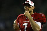 TAMPA, FL - FEBRUARY 01:  Quarterback Matt Leinart #7 of the Arizona Cardinals looks on against the Pittsburgh Steelers during Super Bowl XLIII on February 1, 2009 at Raymond James Stadium in Tampa, Florida.  (Photo by Jamie Squire/Getty Images)