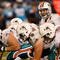 CHARLOTTE, NC - NOVEMBER 19:  Chad Henne #7 of the Miami Dolphins looks down the line of scrimmage against the Carolina Panthers during their game at Bank of America Stadium on November 19, 2009 in Charlotte, North Carolina.  (Photo by Streeter Lecka/Getty Images)