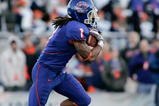 BOISE, ID - NOVEMBER 28: Kyle Wilson #1 of the Boise State Broncos runs against the Fresno State Bulldogs during their game on November 28, 2008 at Bronco Stadium in Boise, Idaho.  (Photo by Otto Kitsinger III/Getty Images)