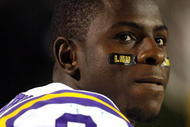OXFORD, MS - NOVEMBER 17:  Trindon Holliday #8 of the LSU Tigers watches the game from the sideline during a game against the Mississippi Rebels at Vaught-Hemingway Stadium at Hollingsworth Field November 17, 2007 in Oxford, Mississippi. LSU beat Mississippi 41-24.  (Photo by Joe Murphy/Getty Images)