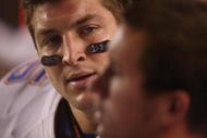 COLUMBIA, SC - NOVEMBER 14: Tim Tebow #15 of the Florida Gators looks on during the game against the South Carolina Gamecocks at Williams-Brice Stadium on November 14, 2009 in Columbia, South Carolina. (Photo by Streeter Lecka/Getty Images)