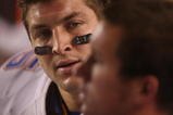 COLUMBIA, SC - NOVEMBER 14:  Tim Tebow #15 of the Florida Gators looks on during the game against the South Carolina Gamecocks at Williams-Brice Stadium on November 14, 2009 in Columbia, South Carolina. (Photo by Streeter Lecka/Getty Images)
