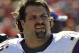 TAMPA, FL - NOVEMBER 16: Guard Steve Hutchinson #76 of the Minnesota Vikings watches play against the Tampa Bay Buccaneers at Raymond James Stadium on November 16, 2008 in Tampa, Florida.  (Photo by Al Messerschmidt/Getty Images) 