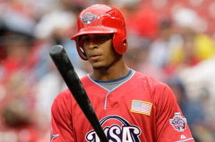 ST. LOUIS, MO - JULY 12: U.S. Futures All-Star Desmond Jennings of the Tampa Bay Rays stands at the plate during the 2009 XM All-Star Futures Game at Busch Stadium on July 12, 2009 in St. Louis, Missouri. (Photo by Jamie Squire/Getty Images)