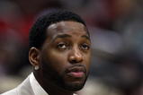 HOUSTON - APRIL 24:  Guard Tracy McGrady #1 of the Houston Rockets during play against the Portland Trail Blazers in Game Three of the Western Conference Quarterfinals during the 2009 NBA Playoffs at Toyota Center on April 24, 2009 in Houston, Texas. NOTE TO USER: User expressly acknowledges and agrees that, by downloading and or using this photograph, User is consenting to the terms and conditions of the Getty Images License Agreement.  (Photo by Ronald Martinez/Getty Images)