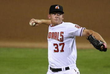 PHOENIX - OCTOBER 16:  Washington Nationals prospect Stephen Strasburg #37, playing for the Phoenix Desert Dogs, pitches in the Arizona Fall League game against the Scottsdale Scorpions at Phoenix Municipal Stadium on October 16, 2009 in Phoenix, Arizona.  (Photo by Christian Petersen/Getty Images)