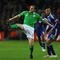 DUBLIN, IRELAND - NOVEMBER 14:  France forward  Thierry Henry looks on as Ireland defender John O'Shea intercepts a ball during the FIFA 2010 World Cup Qualifier play off first leg between Republic of Ireland and France at Croke Park   on November 14, 2009 in Dublin, Ireland.  (Photo by Stu Forster/Getty Images)