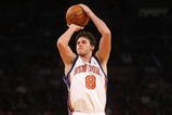NEW YORK - NOVEMBER 09: Danilo Gallinari #8 of the New York Knicks shoots the ball against the Utah Jazz at Madison Square Garden on November 9, 2009 in New York City. NOTE TO USER: User expressly acknowledges and agrees that, by downloading and or using this photograph, User is consenting to the terms and conditions of the Getty Images License Agreement.  (Photo by Nick Laham/Getty Images)