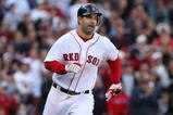 BOSTON - OCTOBER 11:  Mike Lowell #25 of the Boston Red Sox runs to first after he hits a RBI single in the eighth inning against the Los Angeles Angels of Anaheim in Game Three of the ALDS during the 2009 MLB Playoffs at Fenway Park on October 11, 2009 in Boston,  Massachusetts. (Photo by Jim Rogash/Getty Images)