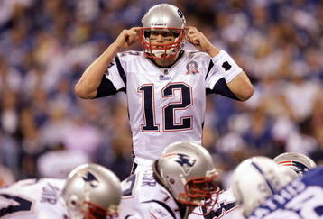 INDIANAPOLIS - NOVEMBER 15: Quarterback Tom Brady #12 of the New England Patriots calls a play in the fourth quarter of the game against the Indianapolis Colts at Lucas Oil Stadium on November 15, 2009 in Indianapolis, Indiana. The Colts won the game 35-34. (Photo by Jamie Squire/Getty Images)