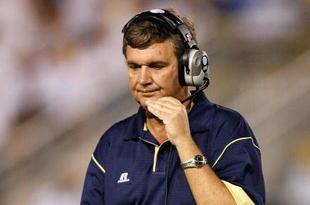 ATLANTA - SEPTEMBER 10:  Head coach Paul Johnson of the Georgia Tech Yellow Jackets looks on against the Clemson Tigers at Bobby Dodd Stadium on September 10, 2009 in Atlanta, Georgia.  (Photo by Kevin C. Cox/Getty Images)