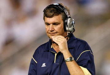 ATLANTA - SEPTEMBER 10:  Head coach Paul Johnson of the Georgia Tech Yellow Jackets looks on against the Clemson Tigers at Bobby Dodd Stadium on September 10, 2009 in Atlanta, Georgia.  (Photo by Kevin C. Cox/Getty Images)