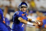 BOISE, ID - SEPTEMBER 3: Quarterback Kellen Moore #6 of the Boise State Broncos sets to throw a pass in the third quarter of the game against the Oregon Ducks at Bronco Stadium on September 3, 2009 in Boise, Idaho. Boise State won the game 19-8. (Photo by Steve Dykes/Getty Images)