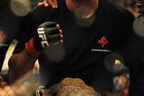 LAS VEGAS - JULY 11:  Georges St. Pierre celebrates his victory against Thiago Alves during their welterweight title bout during UFC 100 on July 11, 2009 in Las Vegas, Nevada. St. Pierre defeated Alves by unanimous decision.  (Photo by Jon Kopaloff/Getty Images)