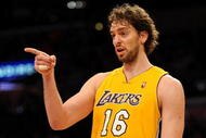 LOS ANGELES, CA - NOVEMBER 19:  Pau Gasol #16 of the Los Angeles Lakers stands on the court during the game against the Chicago Bulls on November 19, 2009 at Staples Center in Los Angeles, California.  NOTE TO USER: User expressly acknowledges and agrees that, by downloading and/or using this Photograph, User is consenting to the terms and conditions of the Getty Images License Agreement.   (Photo by Harry How/Getty Images)