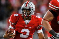 COLUMBUS, OH - NOVEMBER 14:  Quarterback Terrelle Pryor #2 of the Ohio State Buckeyes runs with the ball against the Iowa Hawkeyes at Ohio Stadium on November 14, 2009 in Columbus, Ohio.  (Photo by Jamie Sabau/Getty Images)