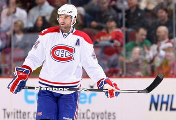 GLENDALE, AZ - NOVEMBER 12:  Roman Hamrlik #44 of the Montreal Canadiens during the NHL game against the Phoenix Coyotes at Jobing.com Arena on November 12, 2009 in Glendale, Arizona. The Canadiens defeated the Coyotes 4-2.  (Photo by Christian Petersen/Getty Images)