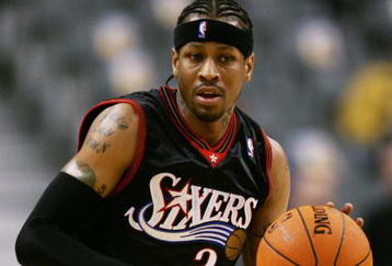 TORONTO - NOVEMBER 8:  Allen Iverson #3 of the Philadelphia 76ers pushes the ball upcourt during the game against the Toronto Raptors  on November 8, 2006 at the Air Canada Centre in Toronto, Canada. The Raptors defeated the Sixers 106-104. NOTE TO USER: User expressly acknowledges and agrees that, by downloading and or using this photograph, User is consenting to the terms and conditions of the Getty Images License Agreement.  (Photo by Harry How/Getty Images)