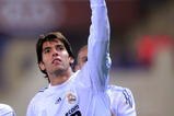 MADRID, SPAIN - NOVEMBER 07: Kaka  of Real Madrid celebrates after scoring Real's first goal during the La Liga match between Atletico Madrid and Real Madrid at the Vicente Calderon Stadium on November 7, 2009 in Madrid, Spain.  (Photo by Denis Doyle/Getty Images)