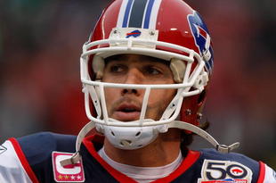 EAST RUTHERFORD, NJ - OCTOBER 18: Trent Edwards #5 of the Buffalo Bills stands on the sidelines prior to the game against the New York Jets on October 18, 2009 at Giants Stadium in East Rutherford, New Jersey. The Bills defeated the Jets 16-13 in overtime. (Photo by Jared Wickerham/Getty Images)