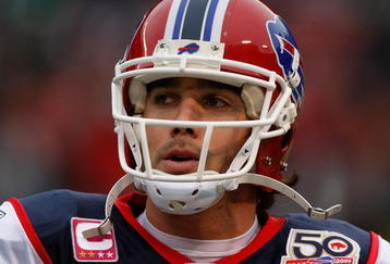 EAST RUTHERFORD, NJ - OCTOBER 18: Trent Edwards #5 of the Buffalo Bills stands on the sidelines prior to the game against the New York Jets on October 18, 2009 at Giants Stadium in East Rutherford, New Jersey. The Bills defeated the Jets 16-13 in overtime. (Photo by Jared Wickerham/Getty Images)