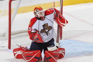 BUFFALO, NY - NOVEMBER 18:  Tomas Vokoun #29 of the Florida Panthers makes a save against the Buffalo Sabres  at HSBC Arena  on November 18, 2009 in Buffalo, New York.  (Photo by Rick Stewart/Getty Images)