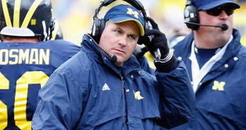 ANN ARBOR, MI - OCTOBER 24:  Head coach Rich Rodriguez of the Michigan Wolverines looks on during the game against the Penn State Nittany Lions on October 24, 2009 at Michigan Stadium in Ann Arbor, Michigan. (Photo by  Gregory Shamus/Getty Images)