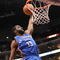 LOS ANGELES - NOVEMBER 11: James Harden #13 of the Oklahoma City Thunder goes up for a dunk against  the Los Angeles Clippers on November 11, 2009 at Staples Center in Los Angeles, California.    NOTE TO USER: User expressly acknowledges and agrees that, by downloading and/or using this Photograph, user is consenting to the terms and conditions of the Getty Images License Agreement. (Photo by Stephen Dunn/Getty Images)