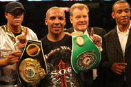 OAKLAND, CA - MAY 16:  Andre Ward celebrates after defeating Edison Miranda during the NABO and NABF Super Middleweight Championship boxing match on May 16, 2009 at the Oakland-Alameda County Coliseum in Oakland, California.  (Photo by Jed Jacobsohn/Getty Images)