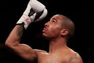 PORTLAND, OR - NOVEMBER 19:  Andre Ward is introduced against Darnell Boone before their middleweight fight on November 19, 2005 at the Rose Garden in Portland, Oregon. Ward defeated Boone in a six round decision.  (Photo by Jed Jacobsohn/Getty Images)