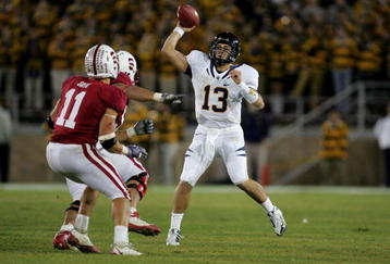 PALO ALTO, CA - NOVEMBER 21:  Kevin Riley #13 of the California Bears throws the ball during their game against the Stanford Cardinal at Stanford Stadium on November 21, 2009 in Palo Alto, California.  (Photo by Ezra Shaw/Getty Images)