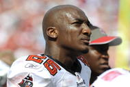 TAMPA, FL - OCTOBER 12: Cornerback Aqib Talib #25 of the Tampa Bay Buccaneers watches play against the Carolina Panthers at Raymond James Stadium on October 12, 2008 in Tampa, Florida.  (Photo by Al Messerschmidt/Getty Images) 