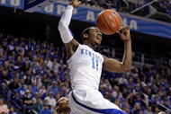 LEXINGTON, KY - NOVEMBER 21: John Wall #11 of the Kentucky Wildcats dunks the ball during the game against the Rider Broncs on November 21, 2009 at Rupp Arena in Lexington, Kentucky.  (Photo by Andy Lyons/Getty Images)