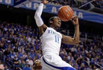 LEXINGTON, KY - NOVEMBER 21: John Wall #11 of the Kentucky Wildcats dunks the ball during the game against the Rider Broncs on November 21, 2009 at Rupp Arena in Lexington, Kentucky.  (Photo by Andy Lyons/Getty Images)