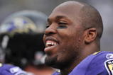 BALTIMORE - NOVEMBER 1:  Terrell Suggs #55 of the Baltimore Ravens smiles on the bench during the game against the Denver Broncos at M&T Bank Stadium on November 1, 2009 in Baltimore, Maryland. The Ravens defeated the Broncos 30-7. (Photo by Larry French/Getty Images)