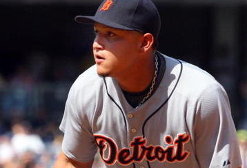 NEW YORK - JULY 19:  Miguel Cabrera #24 of the Detroit Tigers flips the ball to first base for an out against the New York Yankees on July 19, 2009 at Yankee Stadium in the Bronx borough of New York City.  (Photo by Jim McIsaac/Getty Images)