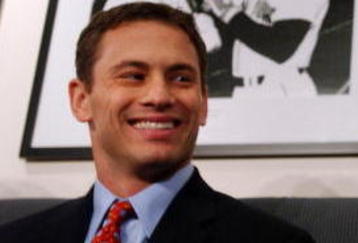 BOSTON, MA - DECEMBER 12: Red Sox CEO/President Larry Lucchino (R) introduces Co-General Managers Ben Cherington (not pictured) and Jed Hoyer (L) December 12, 2005 at a press conference at Fenway Park in Boston, Massachusetts. Both Cherington and Hoyer have been with the Red Sox in other capacities for a number of years, and helped in the latest transitions following the resignation of former GM Theo  Epstein.  Photo by Darren McCollester/Getty Images)