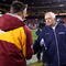 LANDOVER, MD - NOVEMBER 16: Head coach Wade Phillips (R) of the Dallas Cowboys shakes hands Jim Zorn head coach of the Washington Redskins after their game with during their game on November 16, 2008 at FedEx Field in Landover, Maryland. (Photo by Jim McIsaac/Getty Images)