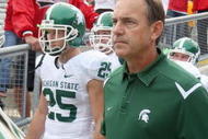 MADISON, WI - SEPTEMBER 26: Head coach Mark Dantonio of the Michigan State Spartans gets ready to lead his team onto the field before the game against the Wisconsin Badgers on September 26, 2009 at Camp Randall Stadium in Madison, Wisconsin. (Photo by Jonathan Daniel/Getty Images)