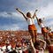 WACO, TX - NOVEMBER 14:  Texas Longhorn cheerleaders cheer on their team during the second half as the Longhorns take on the Baylor Bears on November 14, 2009 at Floyd Casey Stadium in Waco, Texas.  The Longhorns beat the Bears 47-14.  (Photo by Tom Pennington/Getty Images)
