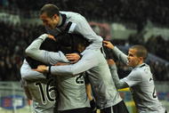TURIN, ITALY - NOVEMBER 22:  Players of Juventus FC celebrate with Fabio Grosso after his goal during the Serie A match between Juventus and Udinese at Stadio Olimpico di Torino on November 22, 2009 in Turin, Italy.  (Photo by Valerio Pennicino/Getty Images)